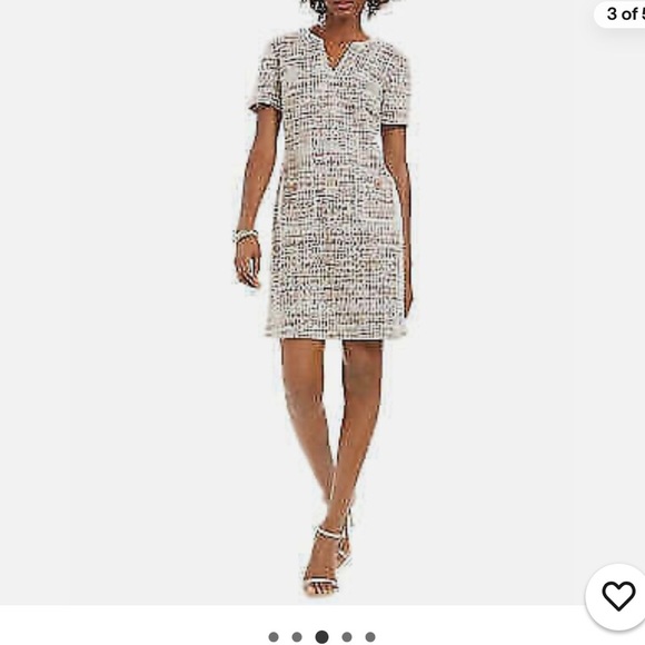 Connected Apparel Tweed Short Sleeve Sheath Dress - Picture 3 of 14